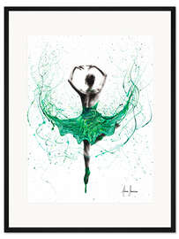 Gerahmter Kunstdruck Balletttänzerin in Smaragd