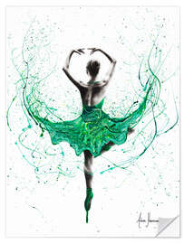 Selvklebende plakat Emerald Ballet Dancer