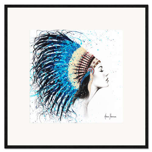 Ingelijste kunstdruk Woman with headdress