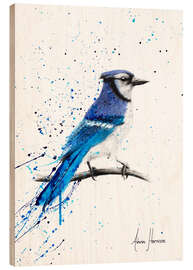 Wood print Blue Jay Bird