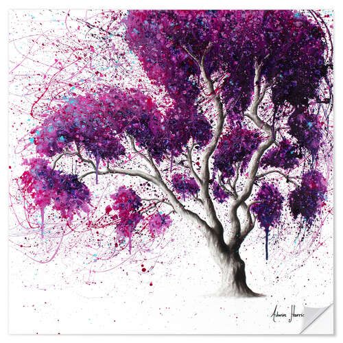 Selvklebende plakat Southern Purple Dream Tree