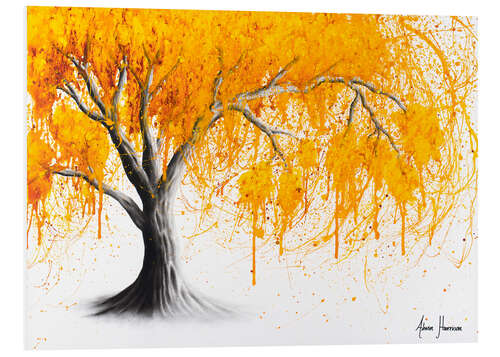 Tableau en PVC Arbre d'automne jaune