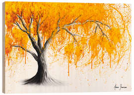 Wood print Yellow Autumn Tree