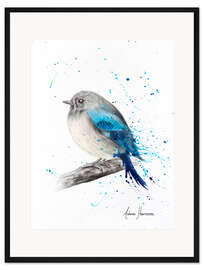 Gerahmter Kunstdruck Ründlicher und glücklicher Vogel