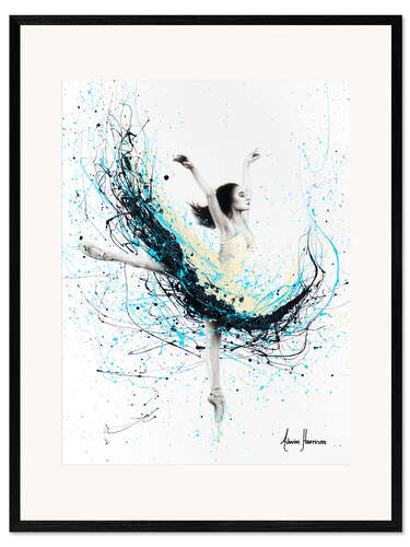 Gerahmter Kunstdruck Ozeanblaue Ballerina