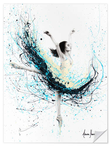 Selvklebende plakat Ocean blue ballerina