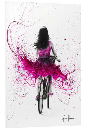 Foam board print Pink cyclist