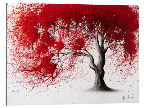 Tableau en aluminium Arbre au feuillage rouge