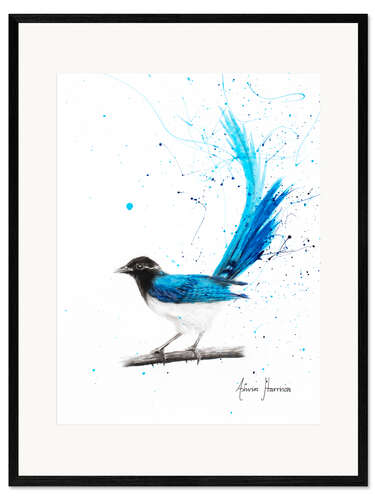 Kunsttryk i ramme Peaceful Blue Bird