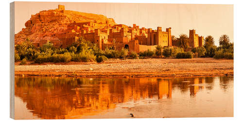 Holzbild Kasbah Ait Benhaddou, Marokko