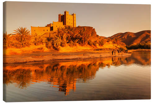 Tableau sur toile Kasbah dans la vallée du Drâa, Maroc