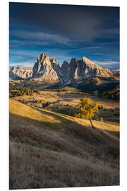 Foam board print Sunset on the Alpe di Siusi the Dolomites