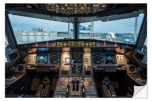 Autocolante decorativo Airbus A320, cabina de pilotagem