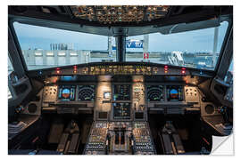 Selvklebende plakat Cockpit av en Airbus A320