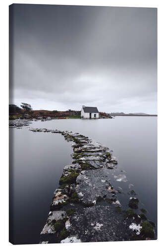 Canvas print A fisherman´s hut in the endless wilderness of Connemara Ireland