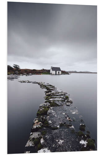 Stampa su PVC Una capanna di pescatori nelle infinite lande selvagge di Connemara Ireland