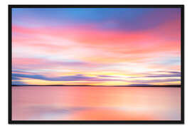 Gerahmter Kunstdruck Abendrot und Meer