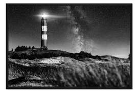 Gerahmter Kunstdruck Amrum Leuchtturm mit Milchstraße