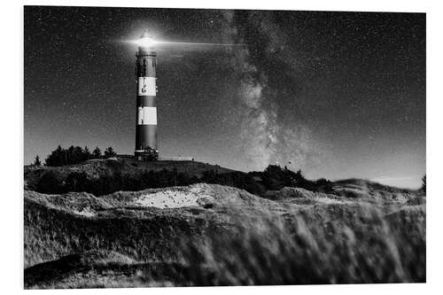 Foam board print Amrum Lighthouse with Milky Way