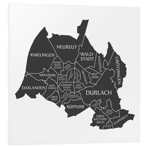 Quadro em PVC Modern city map of Karlsruhe