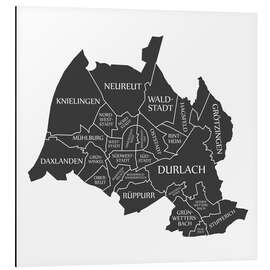 Magnettafel Moderne Stadtkarte von Karlsruhe