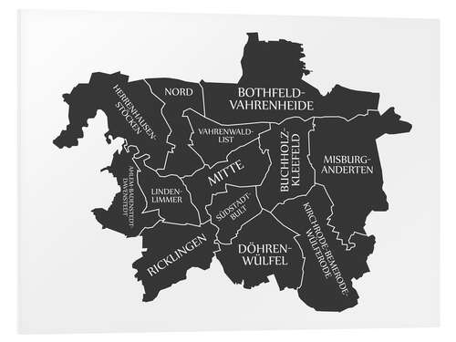 PVC print Modern city map of Hannover