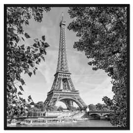 Gerahmter Kunstdruck Idyllischer Blick auf den Eiffelturm