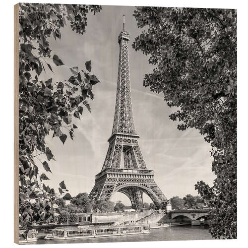 Wood print Idyllic view of the Eiffel Tower