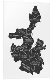 Quadro em PVC Modern city map of Kiel