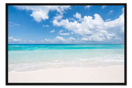 Gerahmter Kunstdruck Paradiesischer Strand auf Bora Bora