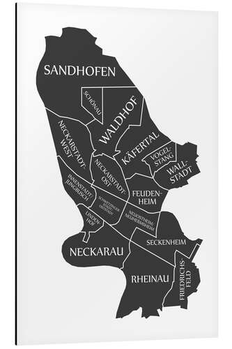 Aluminium print Modern city map of Mannheim