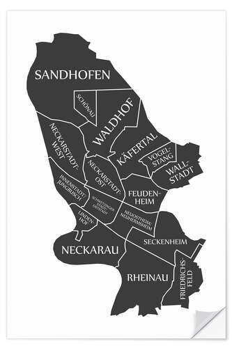 Sisustustarra Modern city map of Mannheim