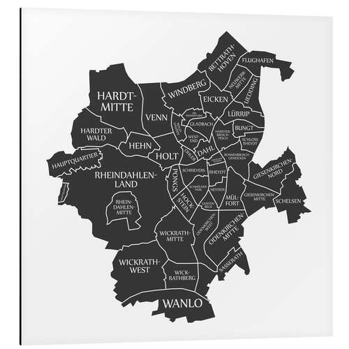 Alumiinitaulu Modern city map of Mönchengladbach