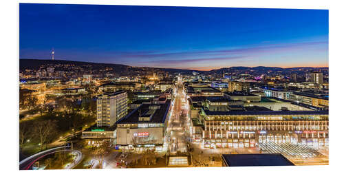 Bilde på skumplate Stuttgart with the Königstraße at night