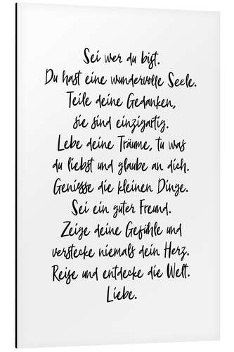 Quadro em alumínio Be who you are (German)
