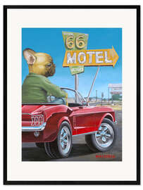 Framed art print Get Your Kicks On A Red Mustang