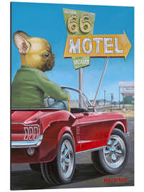 Magnettafel Frenchie in rotem Mustang