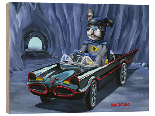 Wood print Super dog