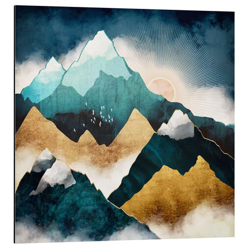 Aluminium print Mountain scene at daybreak