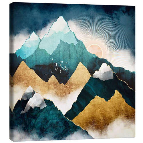 Canvas print Mountain scene at daybreak