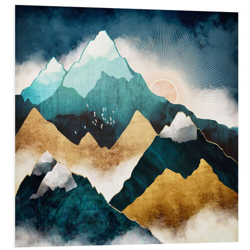 Foam board print Mountain scene at daybreak