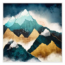 Poster  Mountain scene at daybreak - SpaceFrog Designs