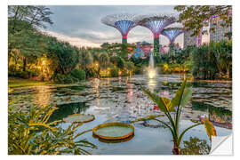 Selvklæbende plakat Singapur Gardens ved bugten