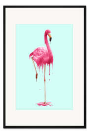 Gerahmter Kunstdruck Schmelzender Flamingo