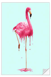 Selvklebende plakat Melting Flamingo