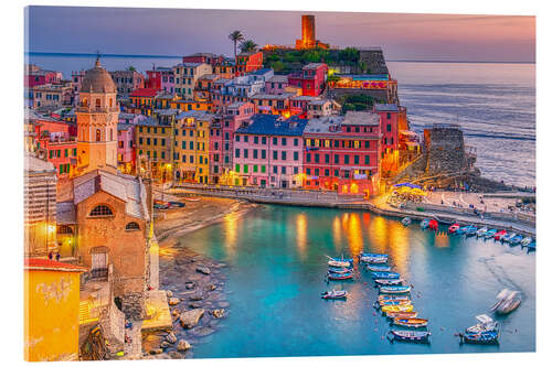 Acrylglasbild Vernazza im Sonnenuntergang