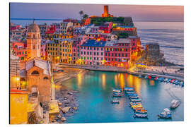 Aluminium print Vernazza in the sunset