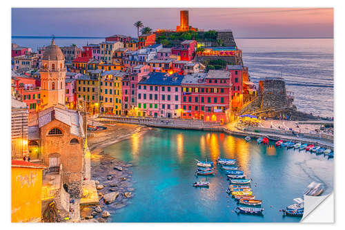 Adesivo murale Vernazza al tramonto