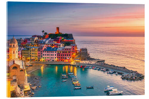 Stampa su vetro acrilico Vernazza al tramonto