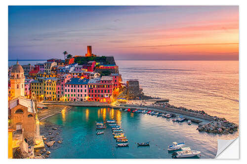 Självhäftande poster Vernazza in the sunset